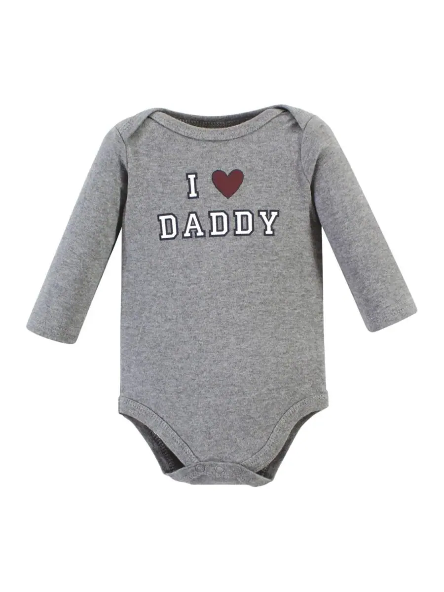Хлопковые боди с длинными рукавами, комплект из 3 штук Hudson Baby, Boy Daddy 3-Pack — изображение 2 из 5
