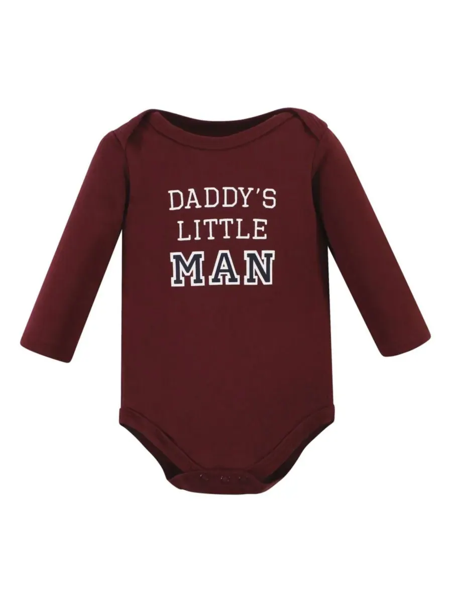 Хлопковые боди с длинными рукавами, комплект из 3 штук Hudson Baby, Boy Daddy 3-Pack — изображение 4 из 5