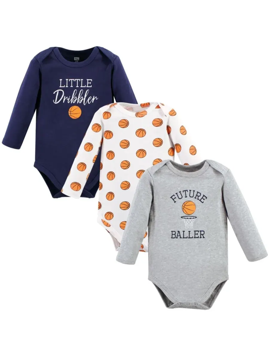 Хлопковые боди с длинными рукавами, комплект из 3 штук Hudson Baby, Basketball