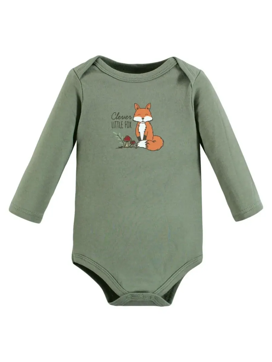 Хлопковые боди с длинными рукавами, комплект из 3 штук Hudson Baby, Forest Fox — изображение 3 из 3