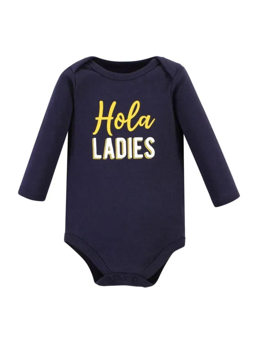 Хлопковые боди с длинными рукавами, комплект из 3 штук Hudson Baby, Hola Ladies 3-Pack — изображение 2 из 5