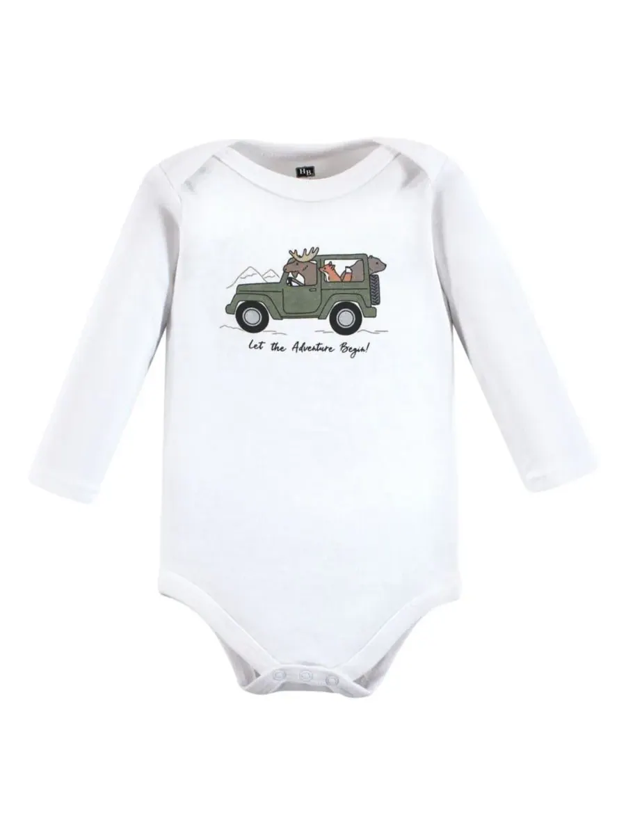 Хлопковые боди с длинными рукавами, комплект из 3 штук Hudson Baby, Animal Adventure 3-Pack — изображение 5 из 5