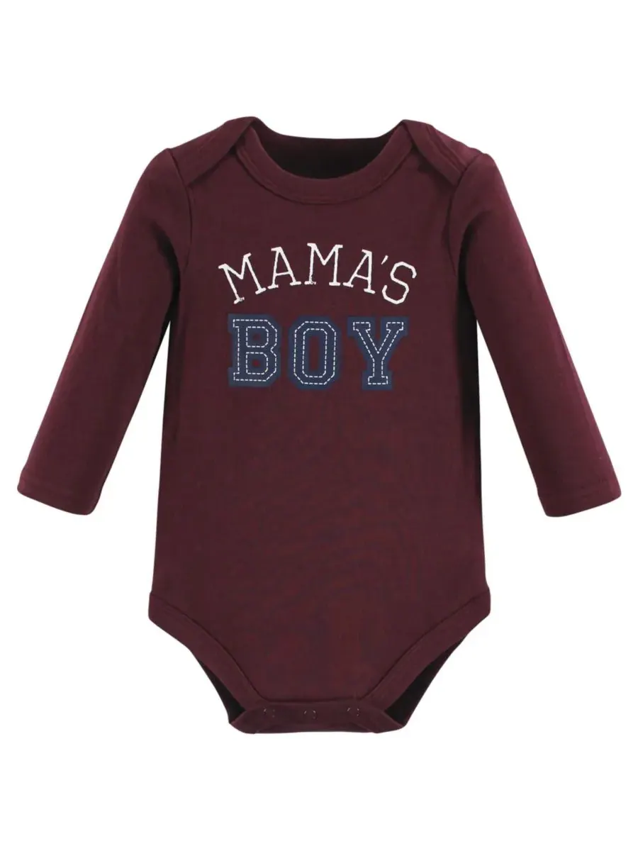 Хлопковые боди с длинными рукавами, комплект из 3 штук Hudson Baby, Mamas Boy — изображение 2 из 3