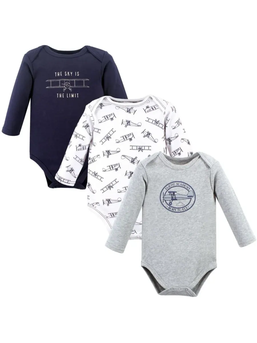 Хлопковые боди с длинными рукавами, комплект из 3 штук Hudson Baby, Aviation