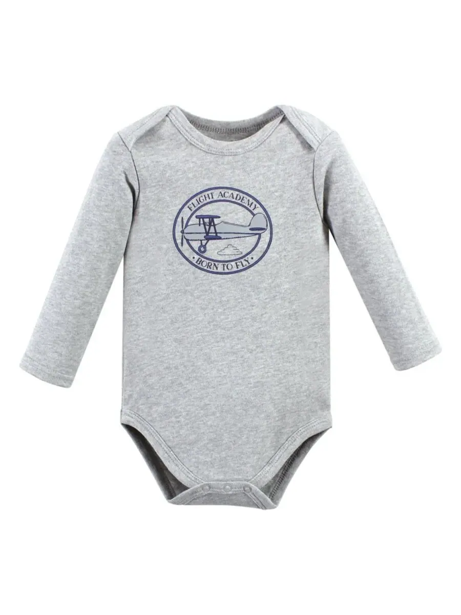 Хлопковые боди с длинными рукавами, комплект из 3 штук Hudson Baby, Aviation — изображение 3 из 4