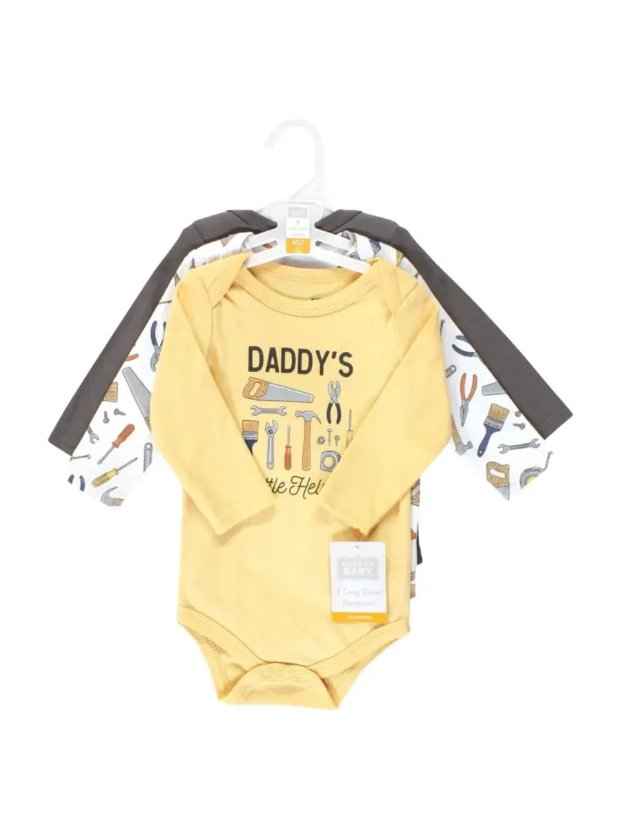 Хлопковые боди с длинными рукавами, комплект из 3 штук Hudson Baby, Construction Work 3-Pack — изображение 2 из 5