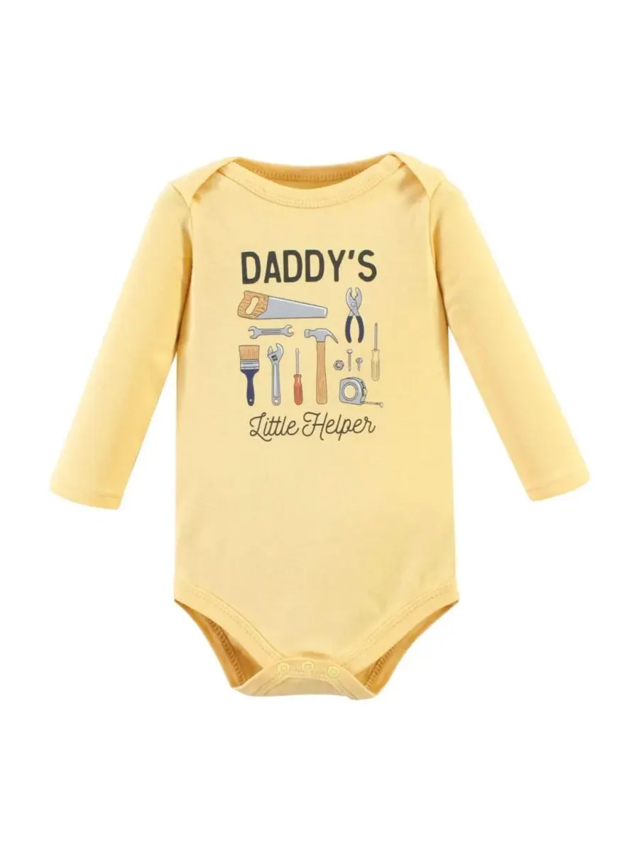 Хлопковые боди с длинными рукавами, комплект из 3 штук Hudson Baby, Construction Work 3-Pack — изображение 3 из 5