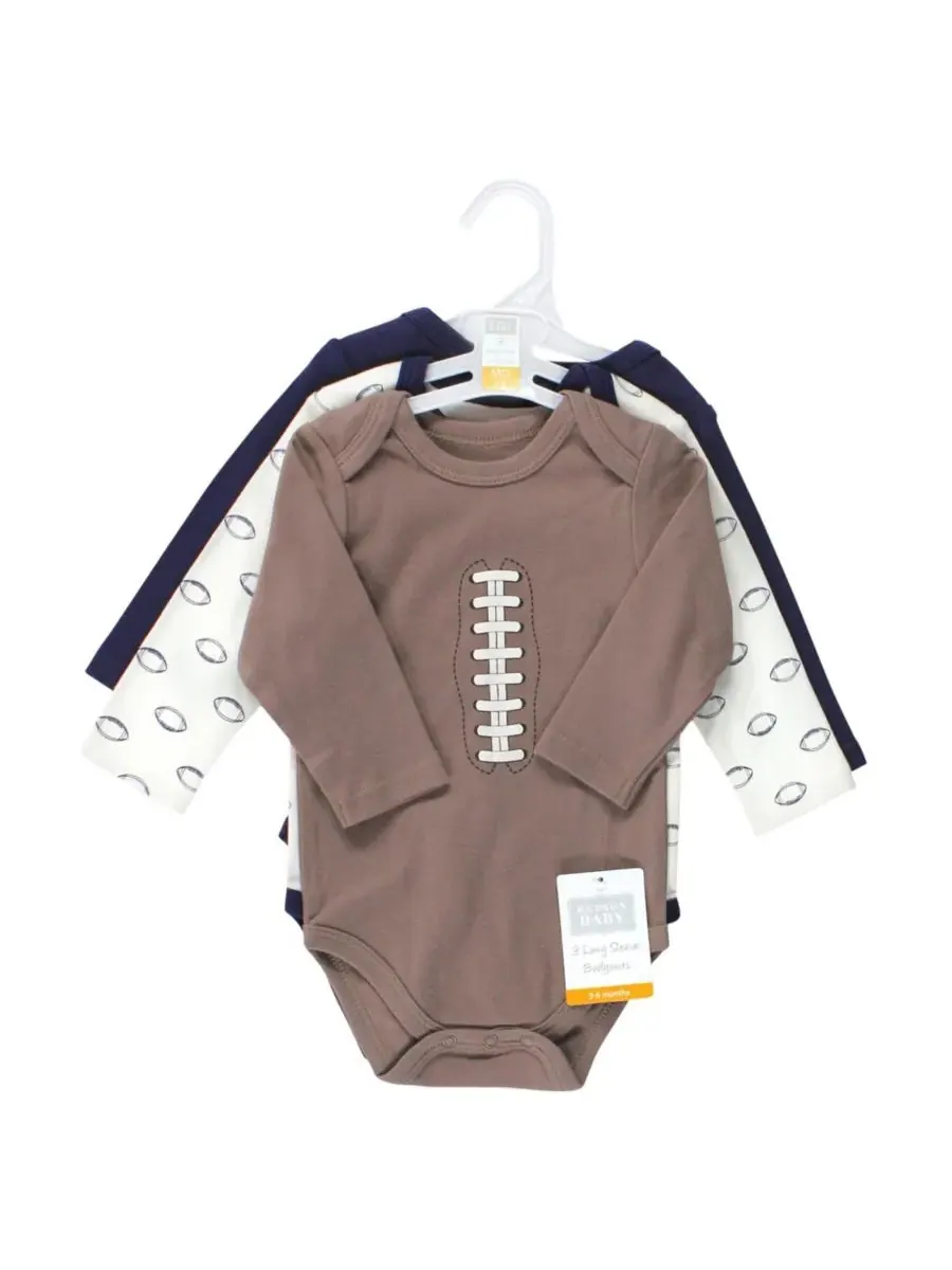 Хлопковые боди с длинными рукавами, комплект из 3 штук Hudson Baby, Football Mvp — изображение 3 из 3