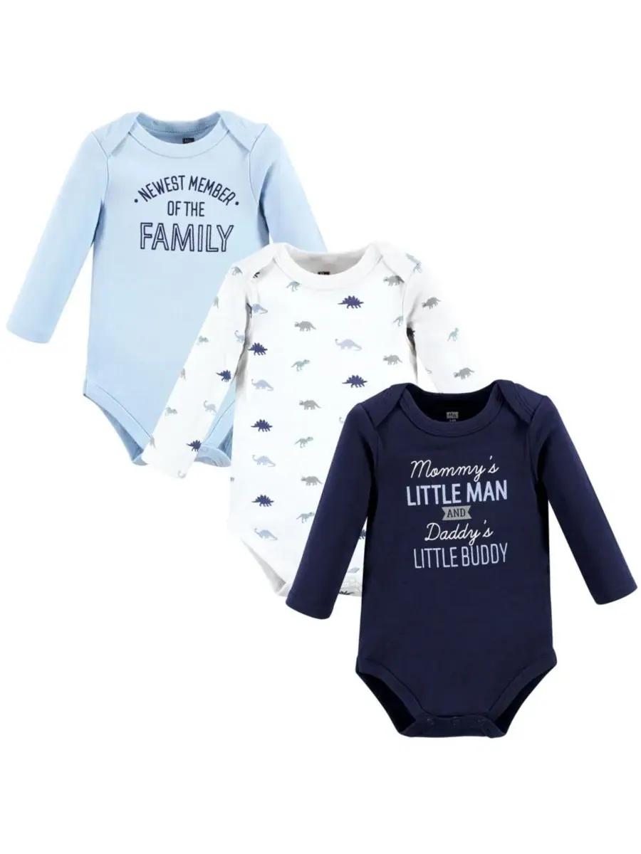 Хлопковые боди с длинными рукавами, комплект из 3 штук Hudson Baby, Newest Family Member