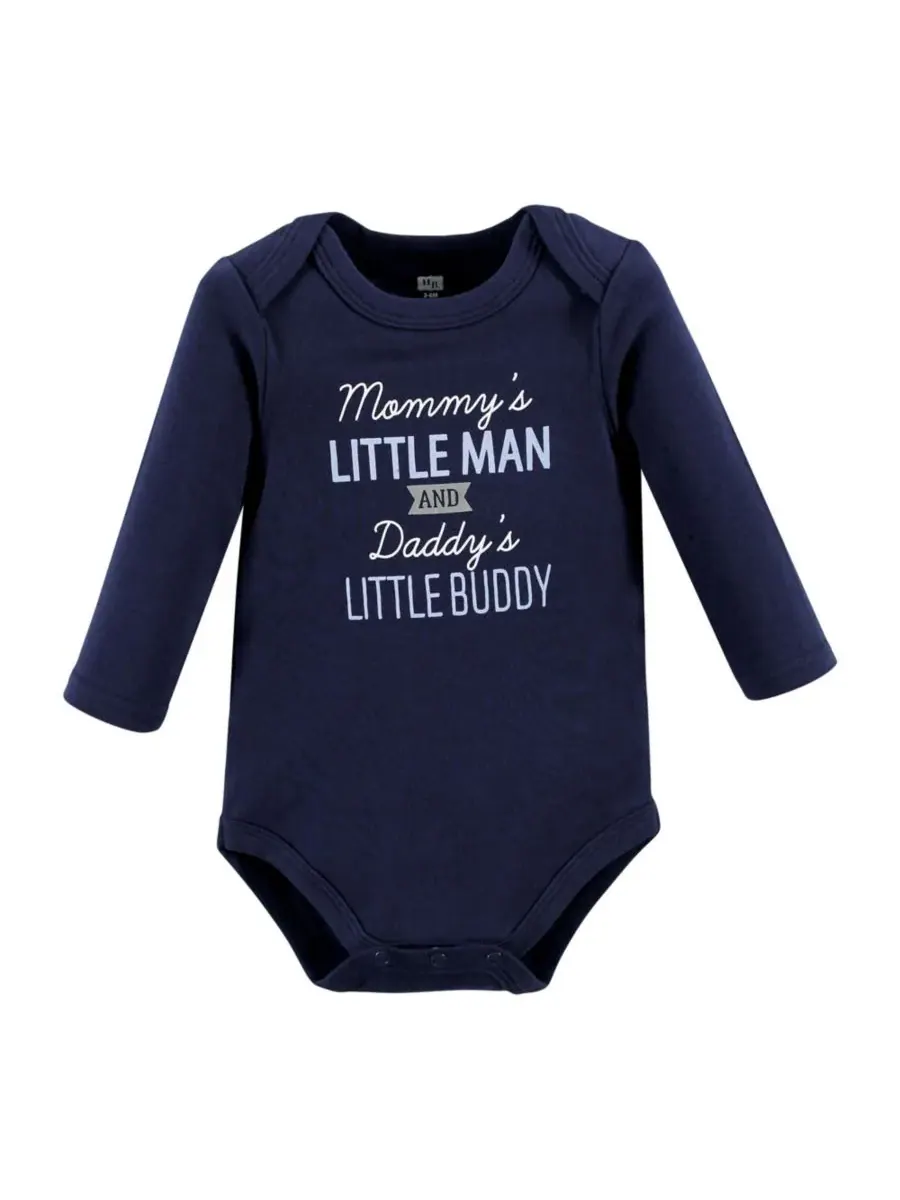 Хлопковые боди с длинными рукавами, комплект из 3 штук Hudson Baby, Newest Family Member — изображение 2 из 3