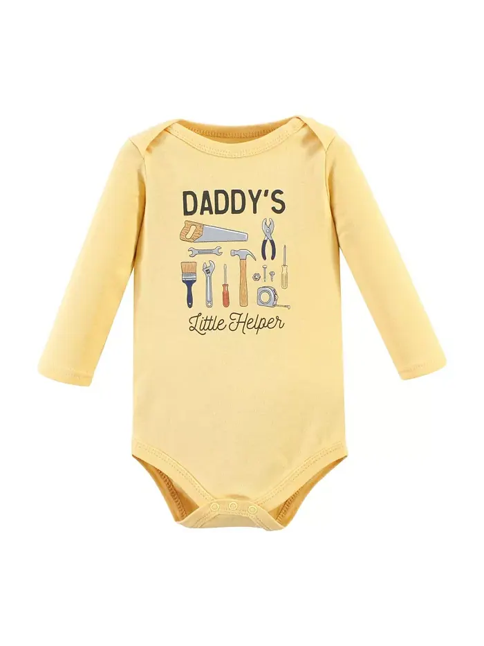Детский хлопковый боди с длинным рукавом 3 шт Hudson Baby — изображение 3 из 5, синий