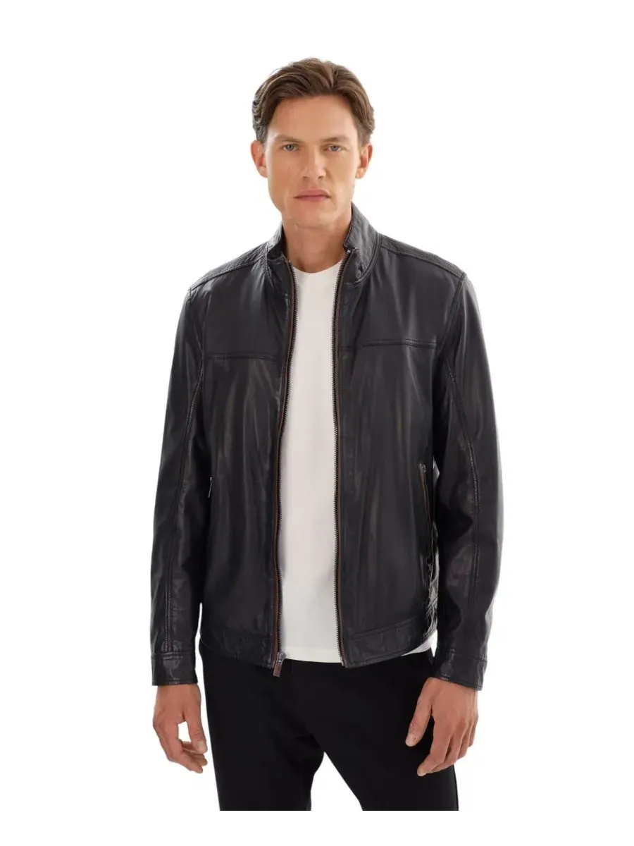 Мужская кожаная куртка Adrian Regency Leathers — коричневый
