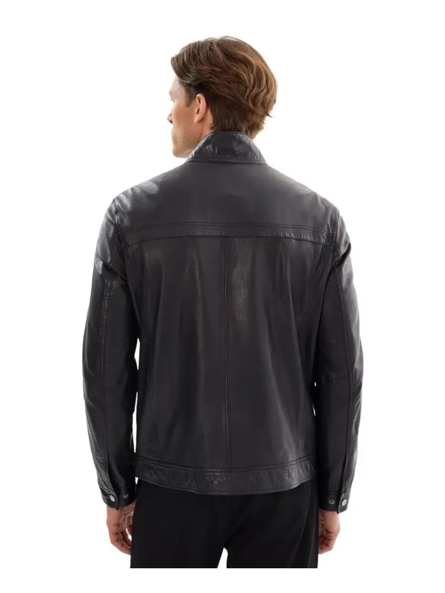 Мужская кожаная куртка Adrian Regency Leathers — изображение 5 из 5, черный/коричневый