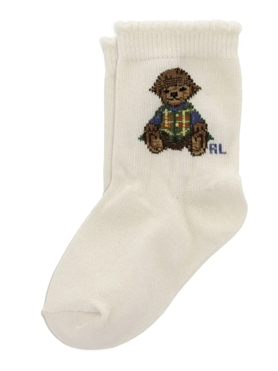 Комплект носков-слипонов с принтом Polo Bear, Plaid и Fair Isle Polo Ralph Lauren — изображение 2 из 5, белый