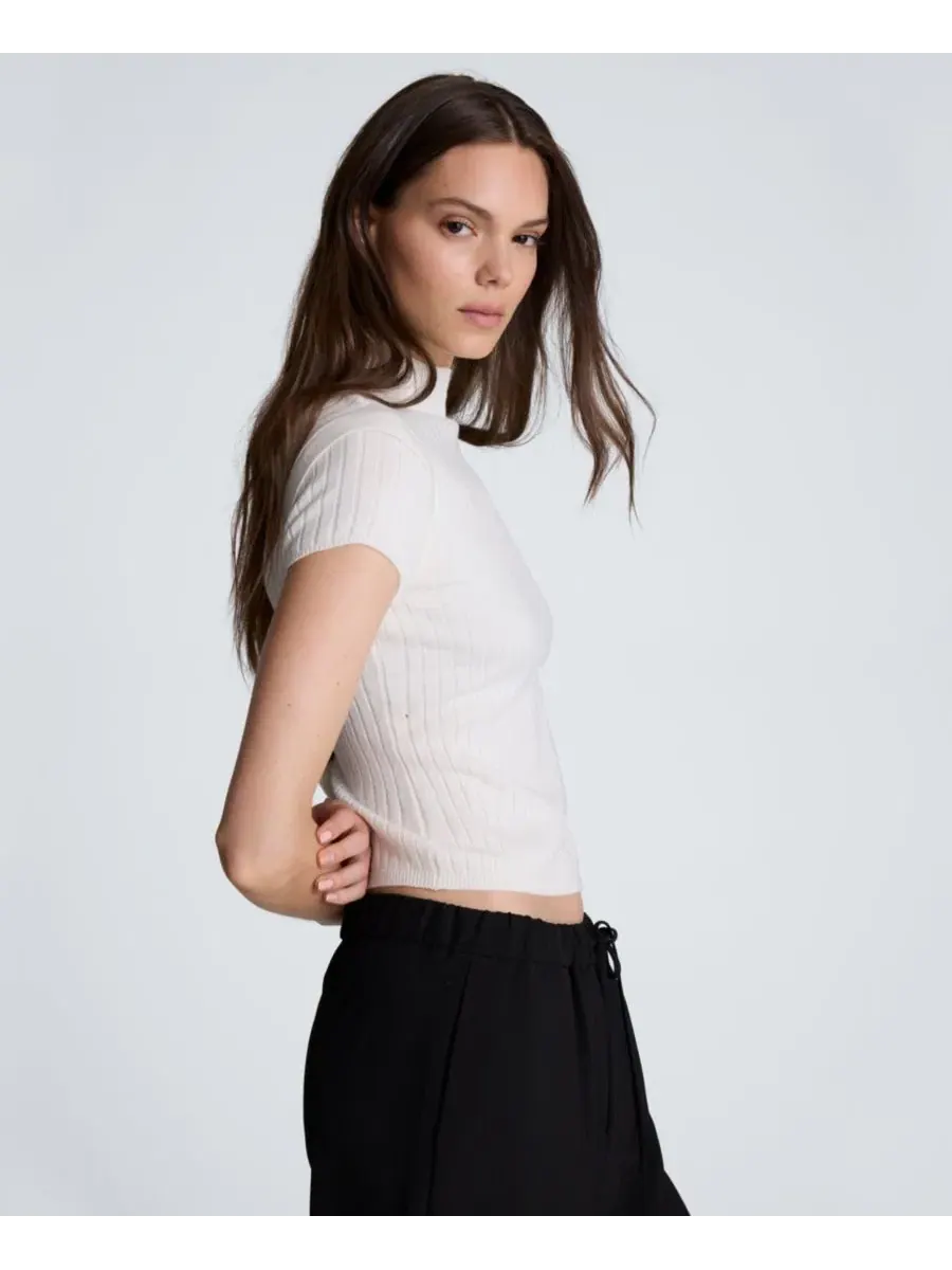 Свитер Kenneth Cole с воротником-стойкой, многослойный — изображение 2 из 10, устрица