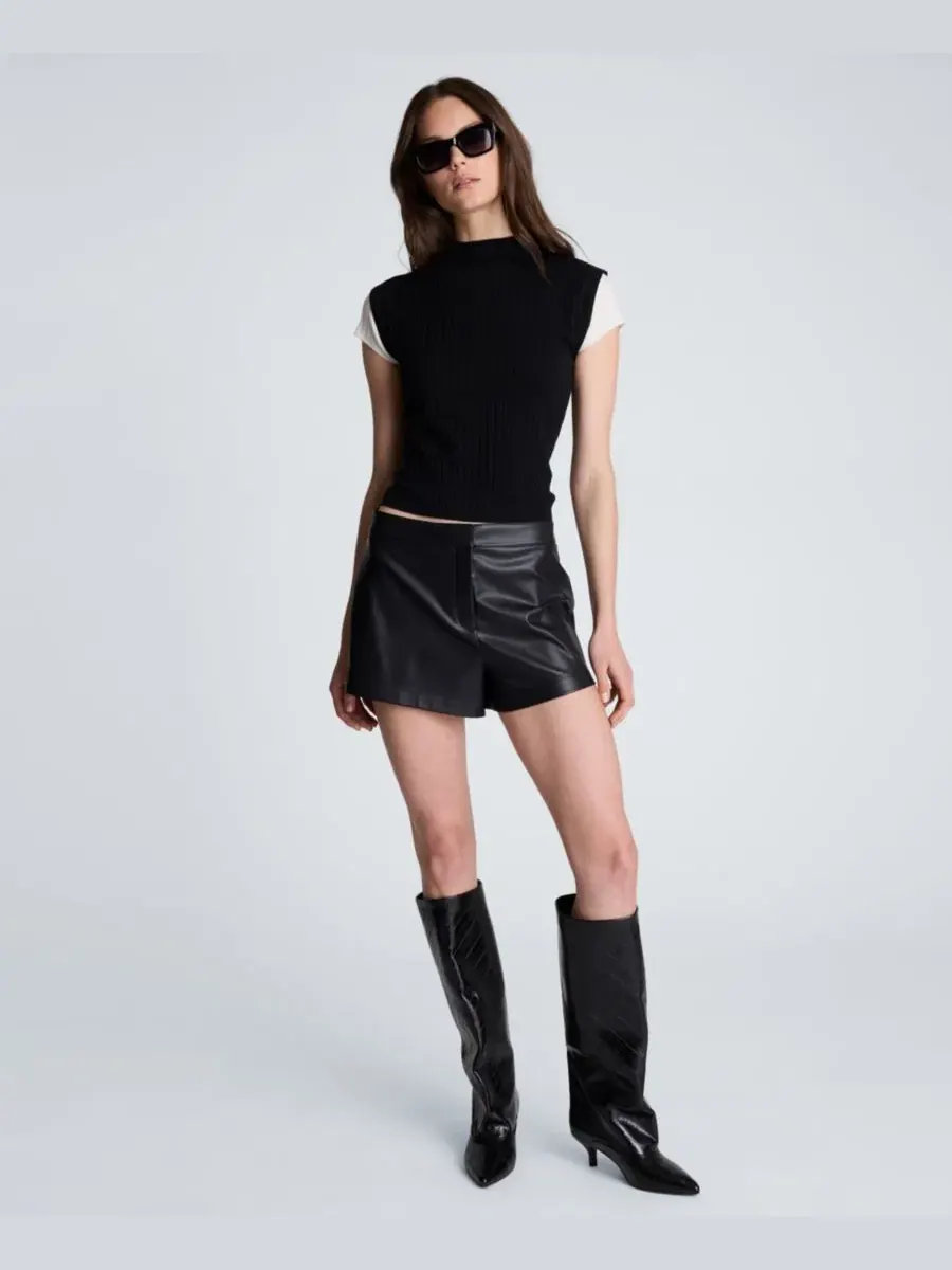 Свитер Kenneth Cole с воротником-стойкой, многослойный — изображение 2 из 5, черный