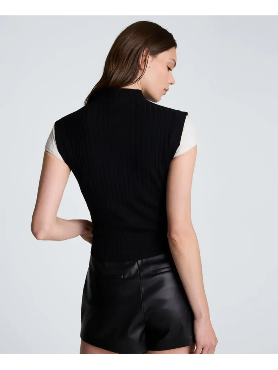 Свитер Kenneth Cole с воротником-стойкой, многослойный — изображение 5 из 5, черный