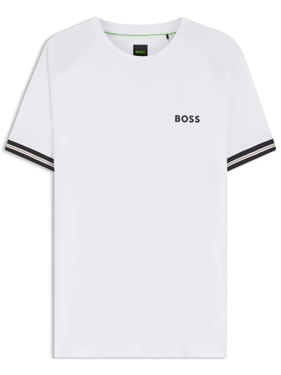 Футболка с принтом теннисного мяча Slim Fit Hugo Boss — изображение 2 из 5, белый