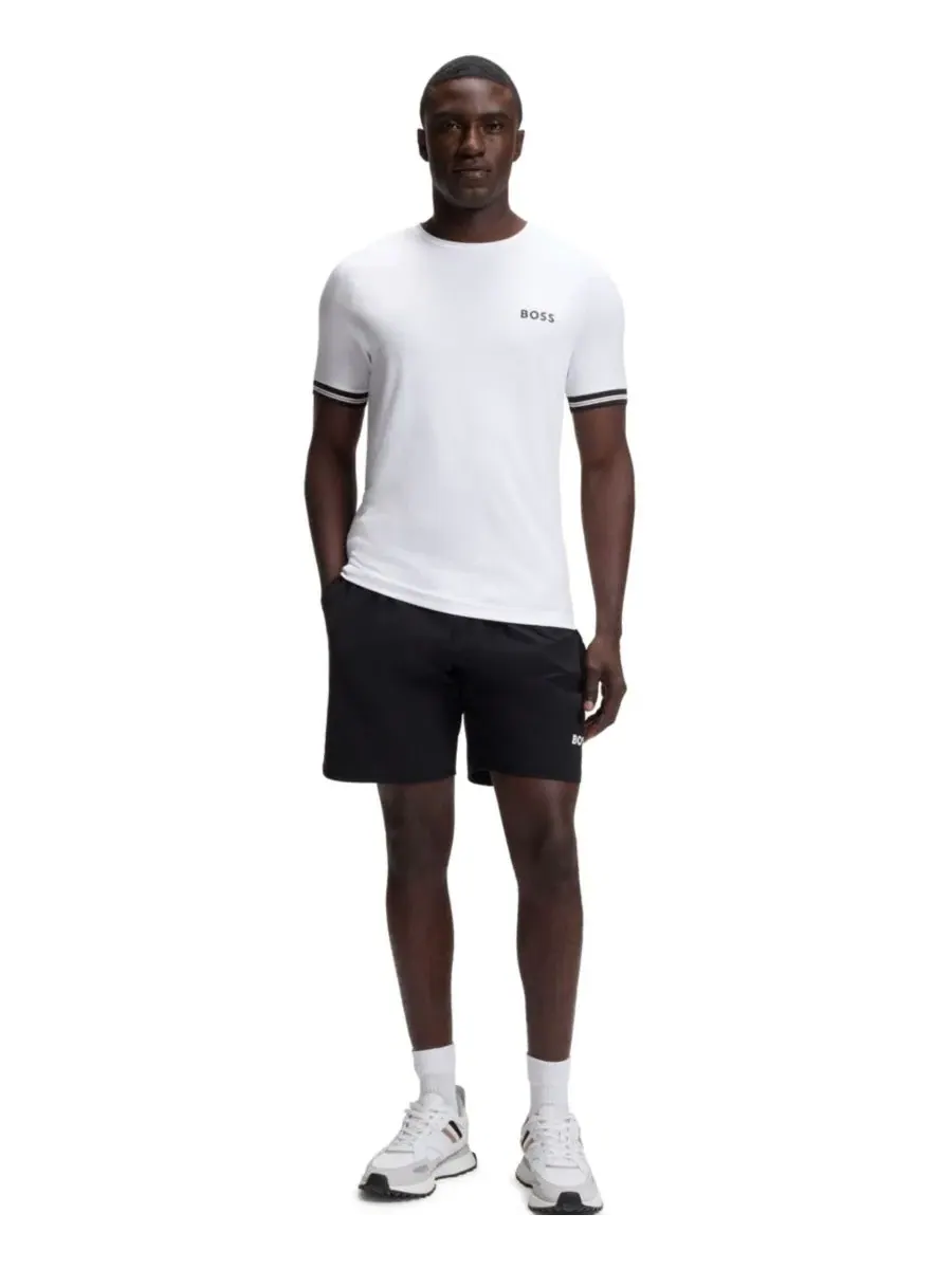 Футболка с принтом теннисного мяча Slim Fit Hugo Boss — изображение 4 из 5, белый