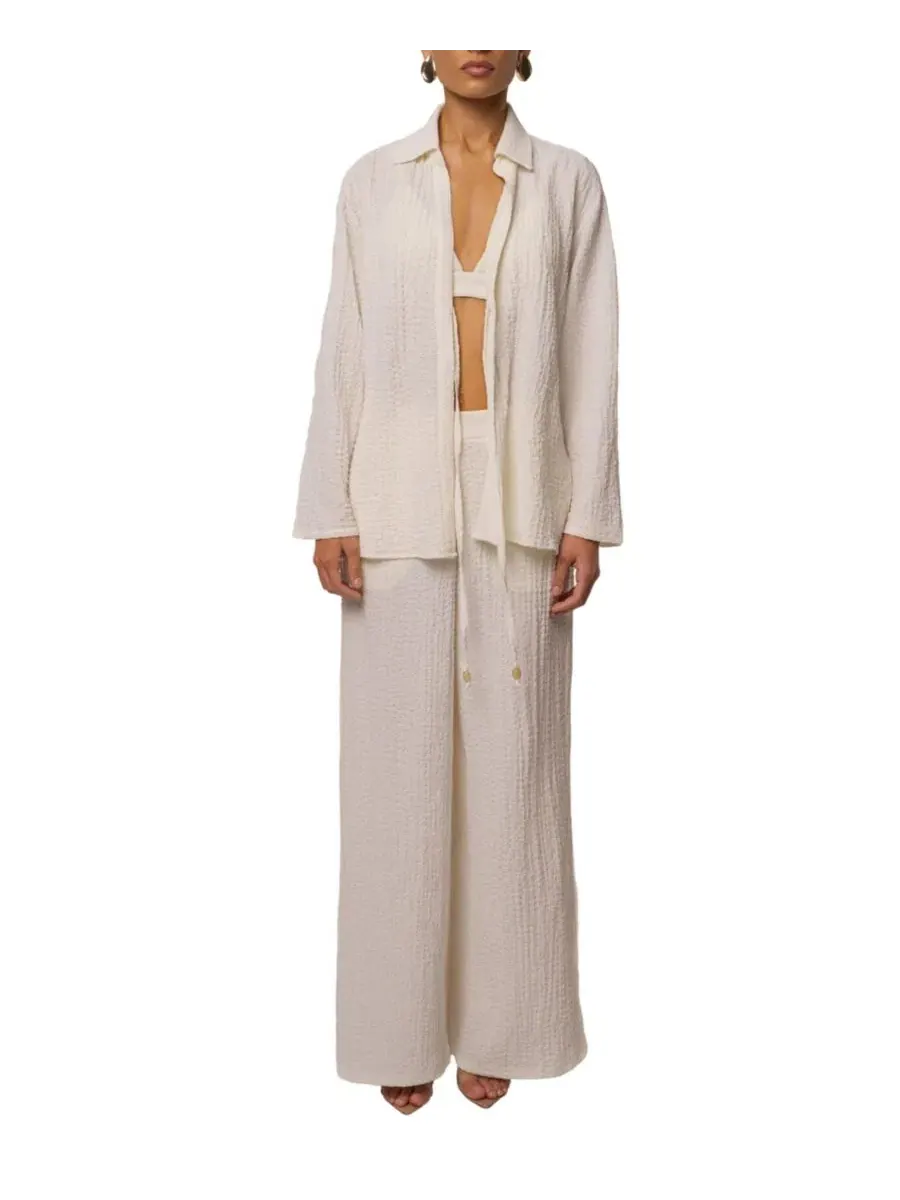 Блуза-туника с завязками спереди Unwind Tie-Front JLUXLABEL — изображение 4 из 10, белый