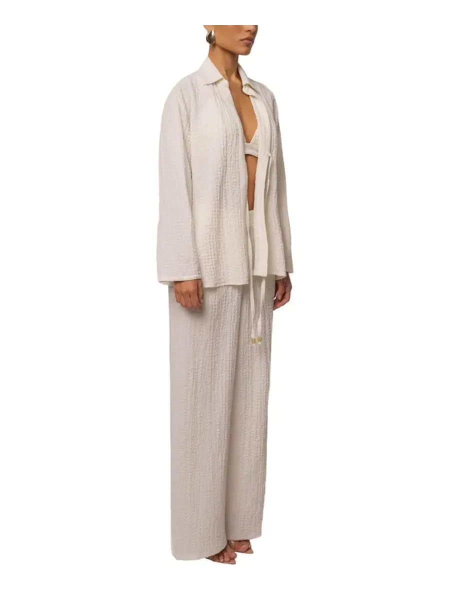 Блуза-туника с завязками спереди Unwind Tie-Front JLUXLABEL — изображение 5 из 10, белый