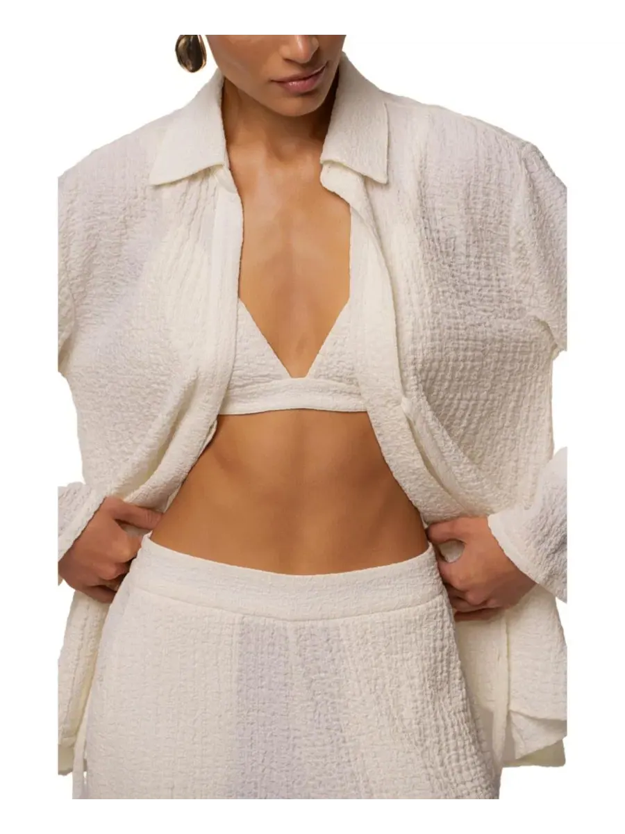 Блуза-туника с завязками спереди Unwind Tie-Front JLUXLABEL — изображение 8 из 10, белый