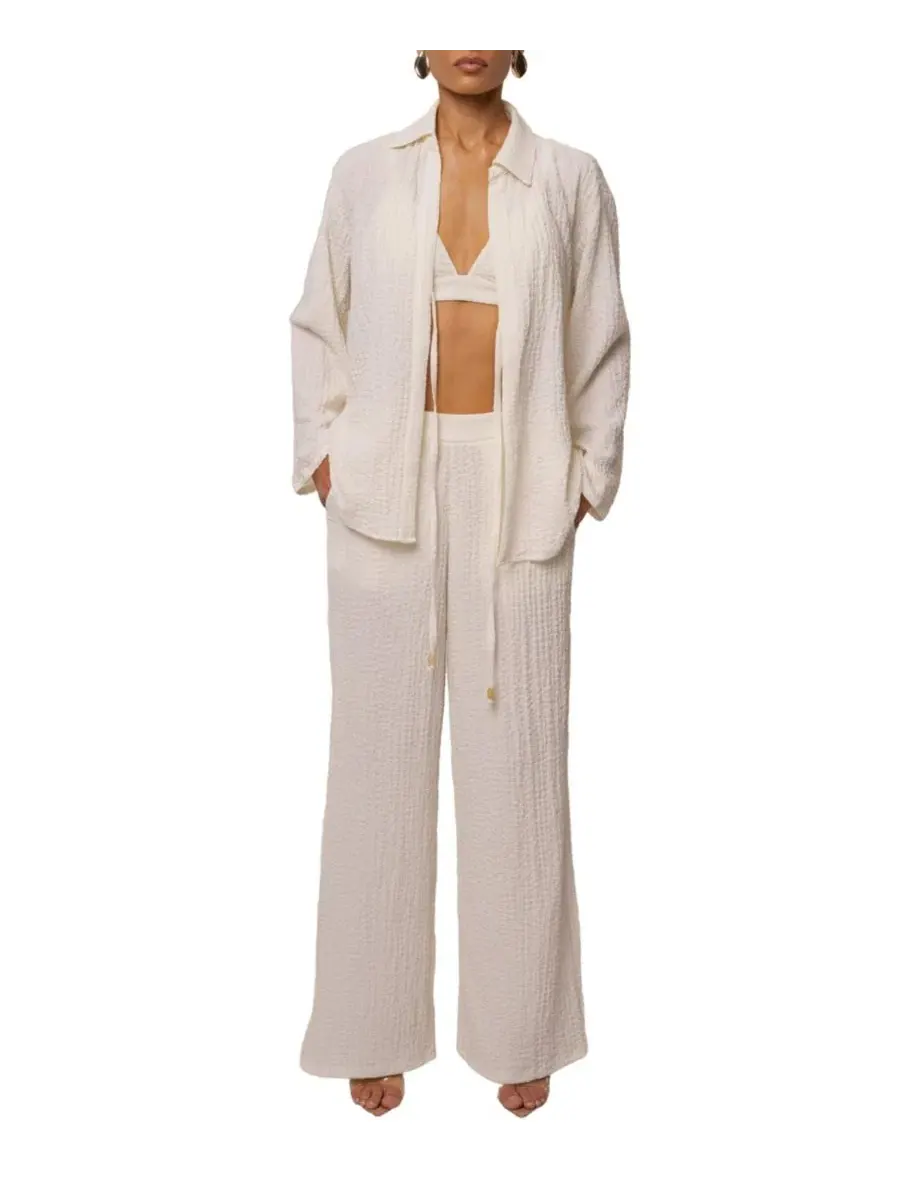 Блуза-туника с завязками спереди Unwind Tie-Front JLUXLABEL — изображение 9 из 10, белый