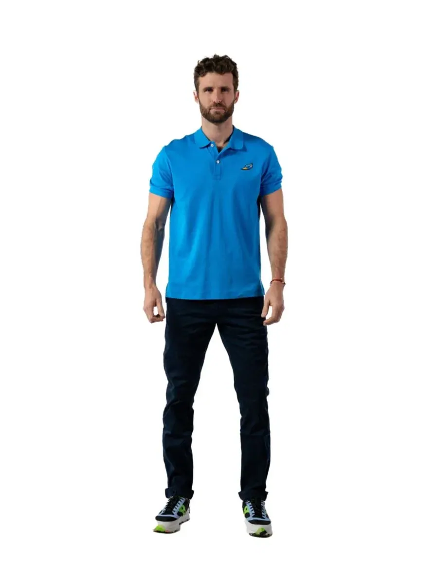 Мужское поло из пима-хлопка Classic fit Woodpecker — изображение 1 из 5, синий