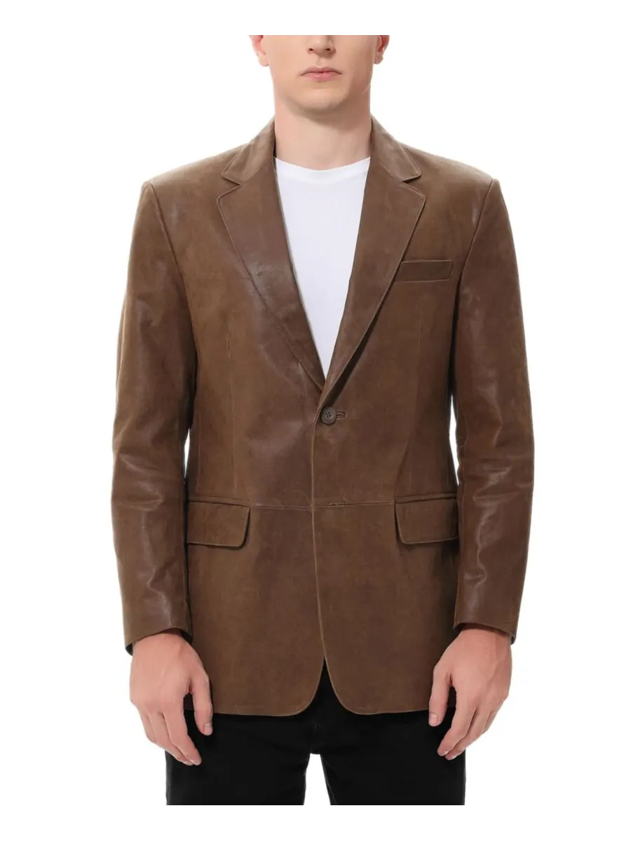 Пиджак BGSD Classic Two-Button Distressed Leather