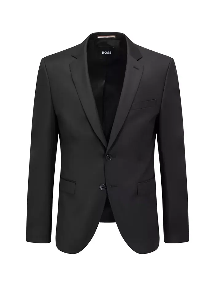 Мужской ультратонкий пиджак из камвольной шерсти Serge Hugo Boss — изображение 3 из 4, черный