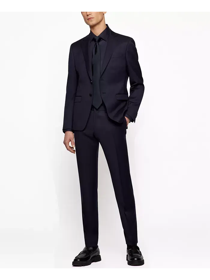 Мужской ультратонкий пиджак из камвольной шерсти Serge Hugo Boss — изображение 4 из 4, синий