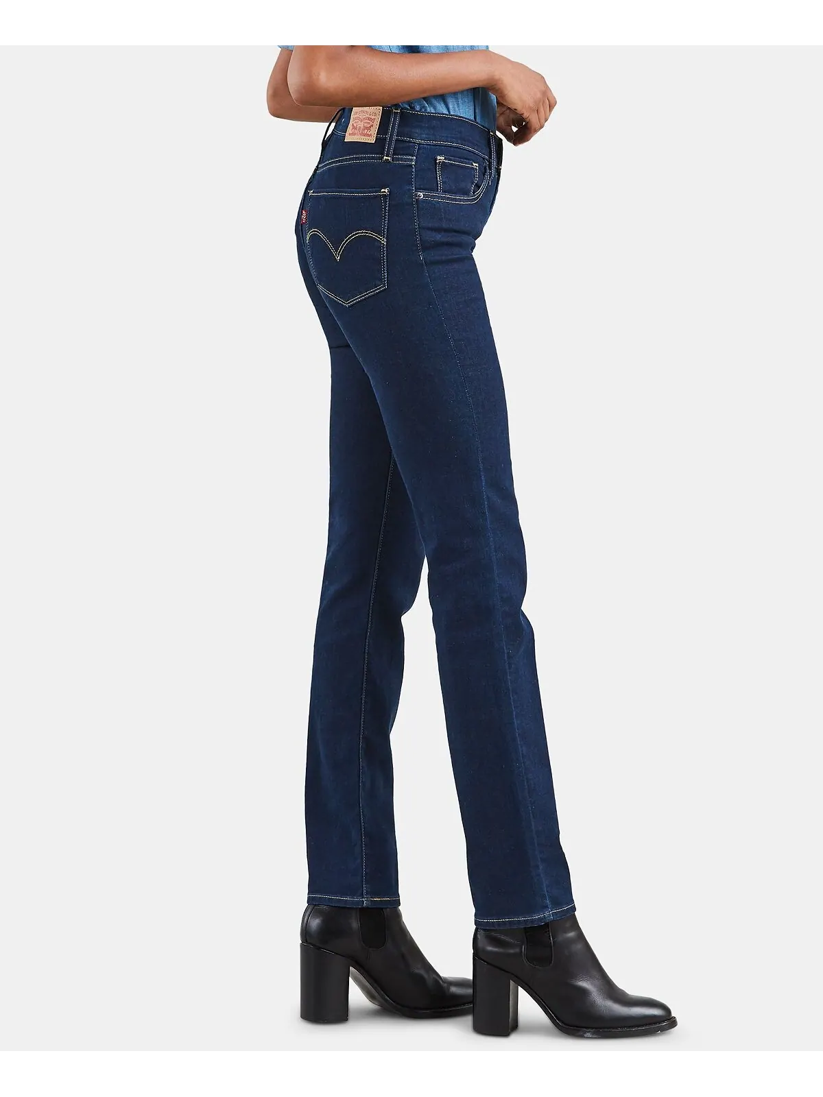 Женские джинсы Levi's 724 Straight-Leg — изображение 3 из 4, серый