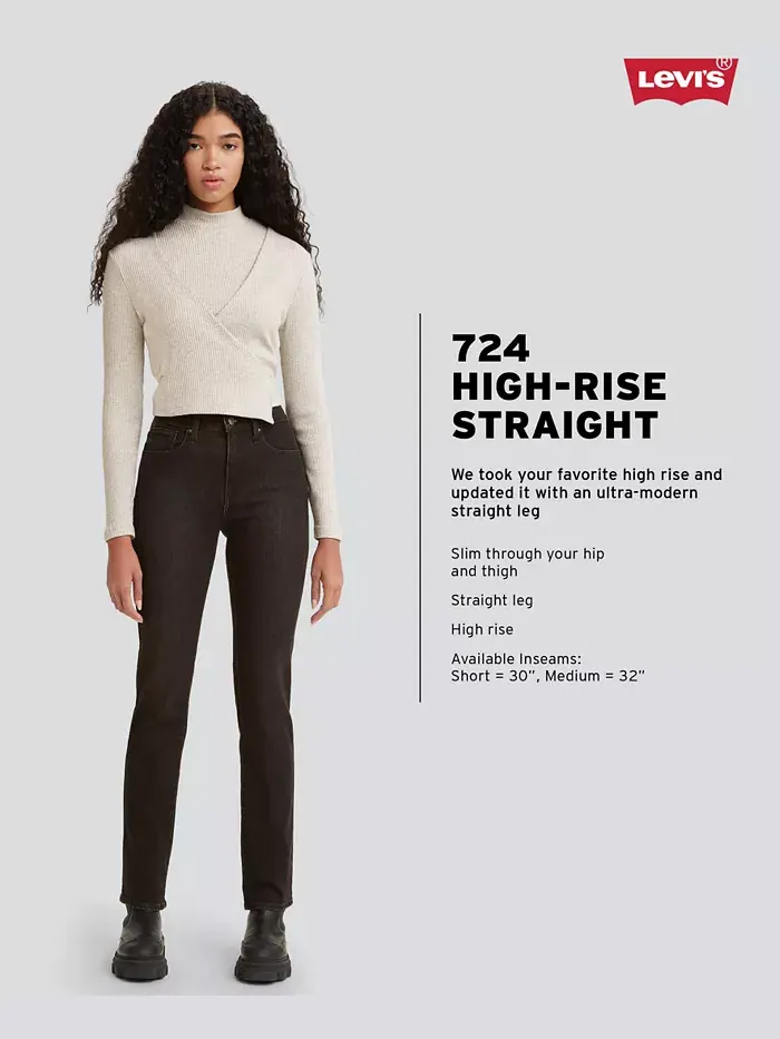 Женские джинсы 724 с прямыми штанинами Levi's — изображение 4 из 4, индиго