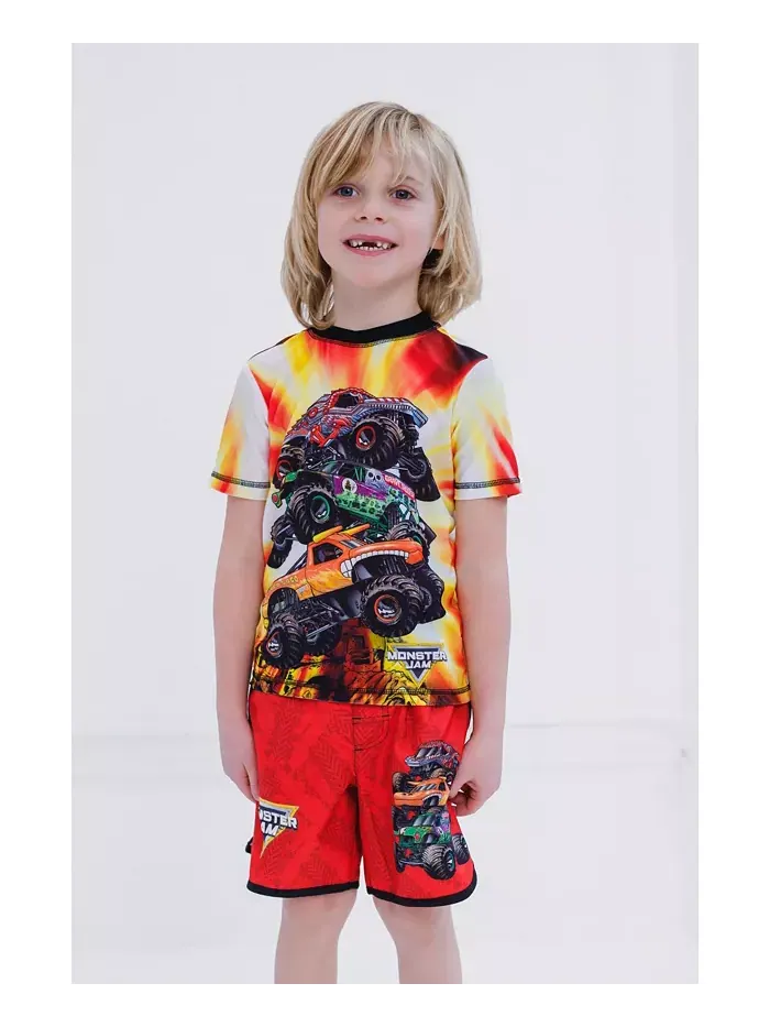 Детский комплект для плавания: худи-рашгард и шорты Boys Pullover Rash Guard and Swim Trunks Outfit — изображение 4 из 6