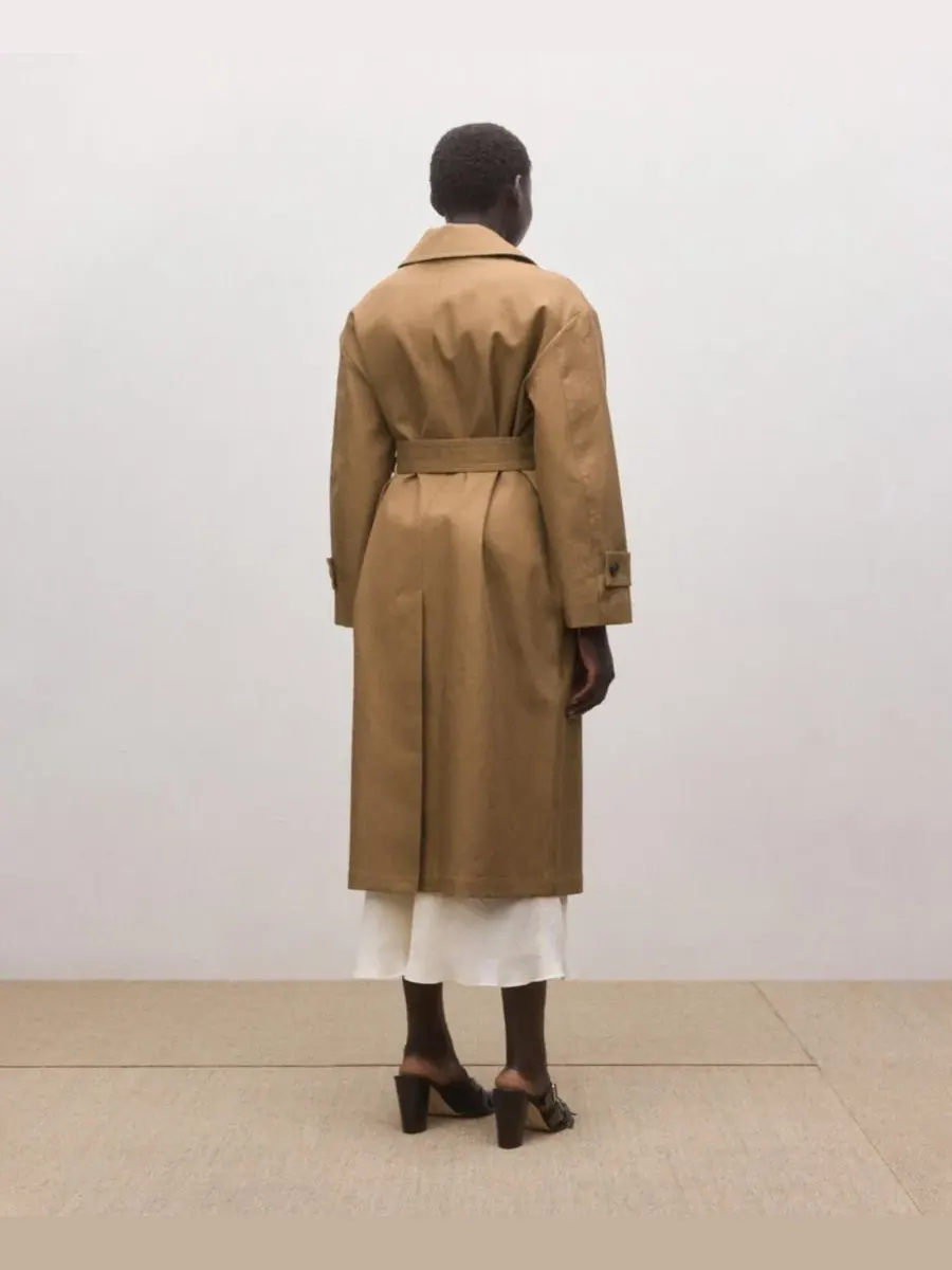 Пальто-тренч с поясом Cotton Trench Coat With Belt MANGO — изображение 6 из 6, коричневый