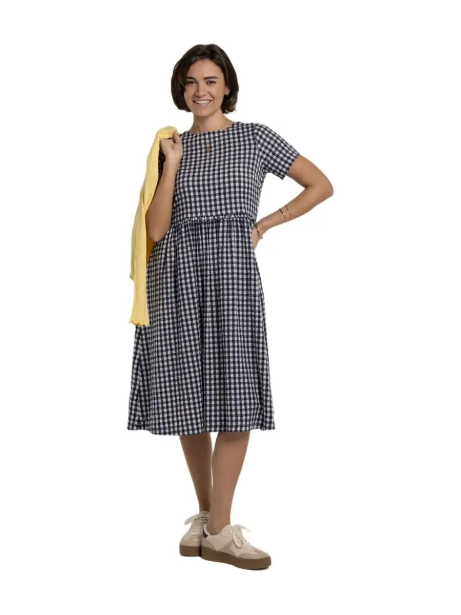 Платье миди с принтом Perla Gingham Brakeburn — синий