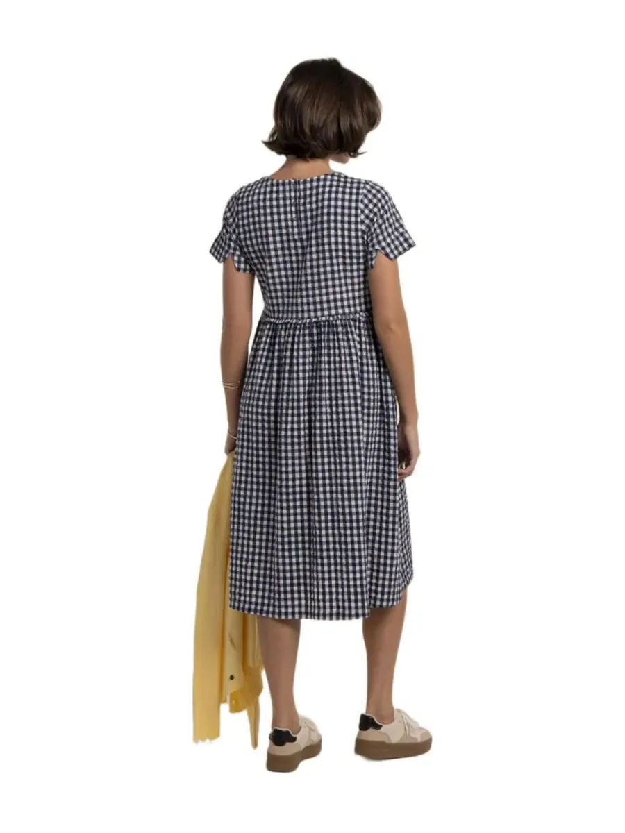 Платье миди с принтом Perla Gingham Brakeburn — изображение 3 из 8, синий