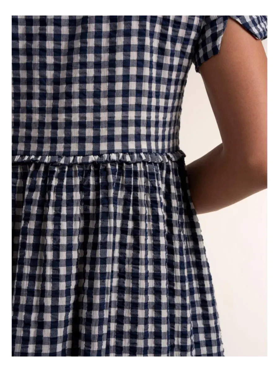 Платье миди с принтом Perla Gingham Brakeburn — изображение 5 из 8, синий