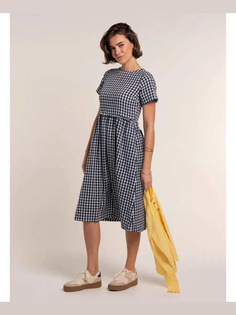 Платье миди с принтом Perla Gingham Brakeburn — изображение 6 из 8, синий