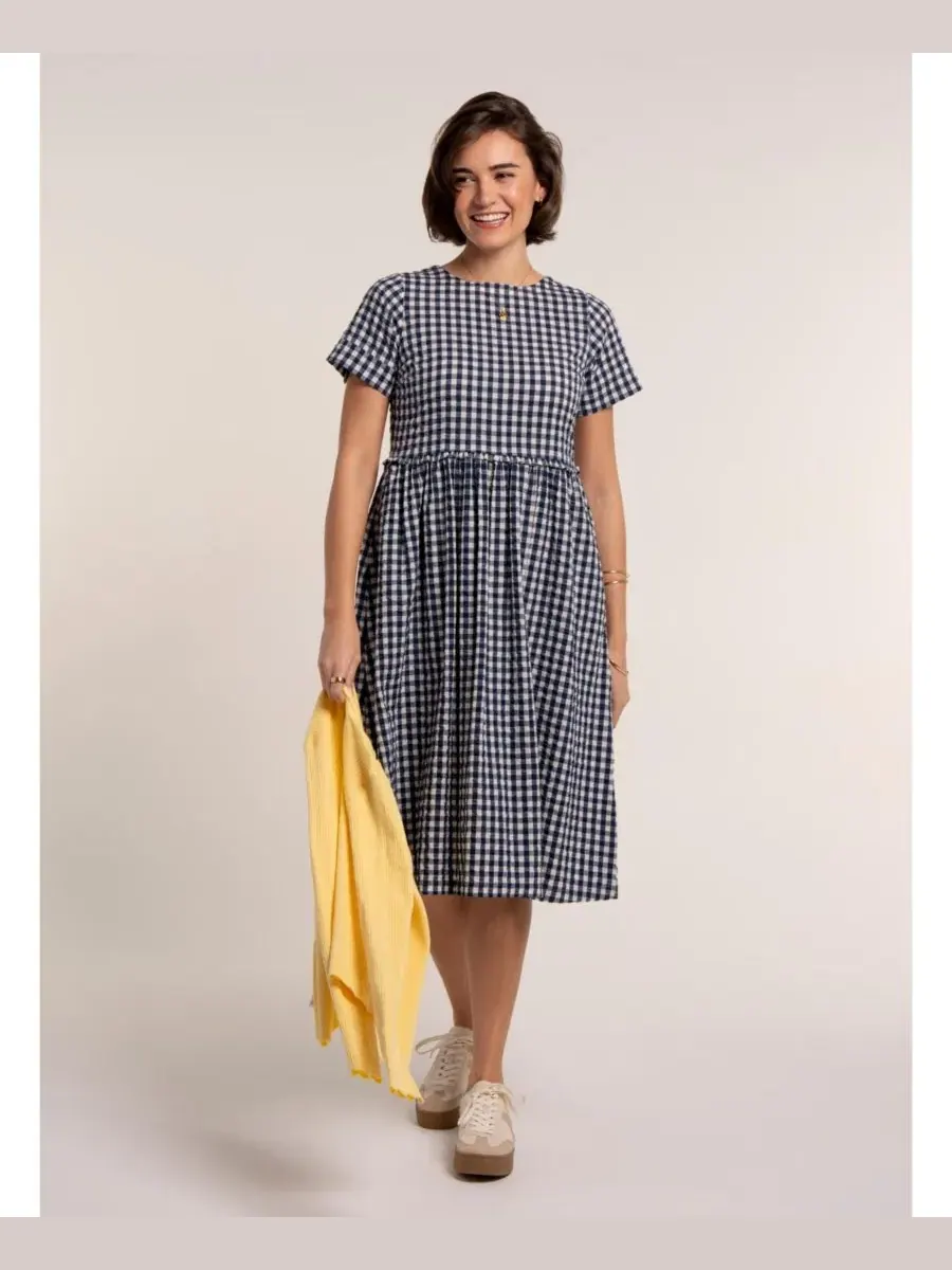 Платье миди с принтом Perla Gingham Brakeburn — изображение 7 из 8, синий