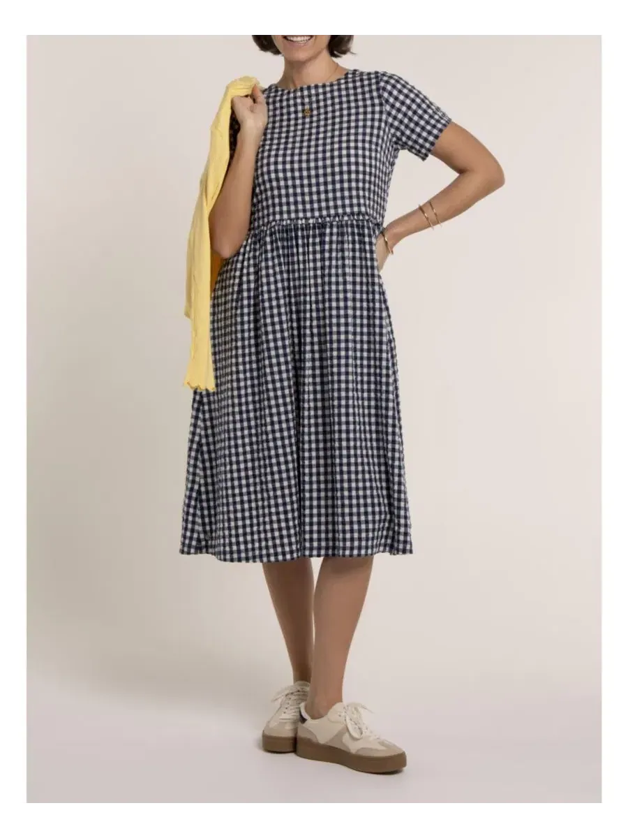 Платье миди с принтом Perla Gingham Brakeburn — изображение 8 из 8, синий