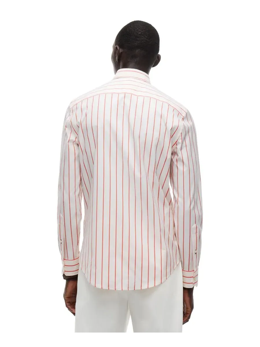Рубашка из поплина с принтом в полоску Performance Poplin Stripe Shirt Tommy Hilfiger — изображение 4 из 4, оранжевый