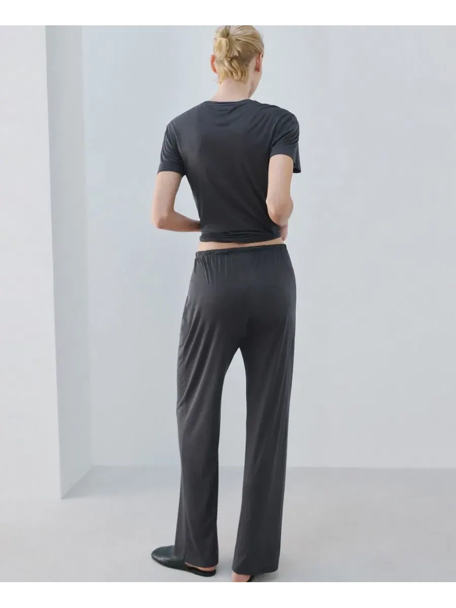 Пижамные брюки из микро-модала MANGO — изображение 5 из 6, темно-серый