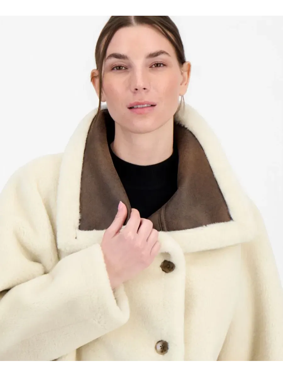 Жакет из искусственного меха с воротником-стойкой Calvin Klein — изображение 3 из 3, тофу