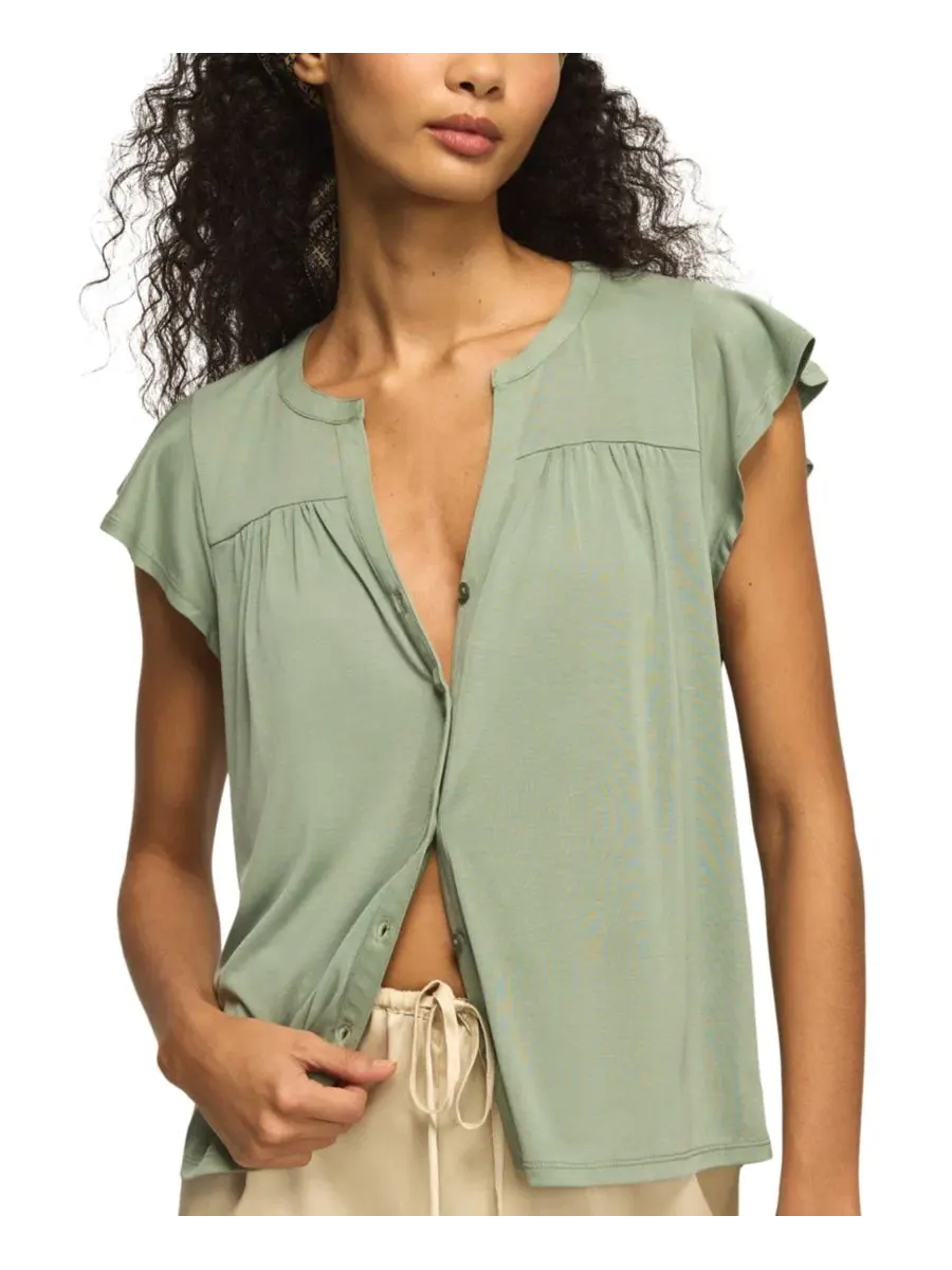 Блузка с рукавами-крылышками, модель Sandwash Flutter-Sleeve Button-Up Lucky Brand — изображение 6 из 6, кувшинка