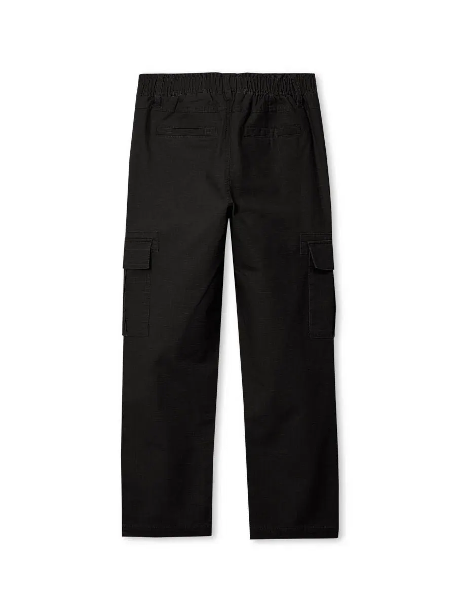 Штаны карго с усиленными коленями Boys Iron Knee Woven Cargo Pants Lands' End — изображение 2 из 3, черный