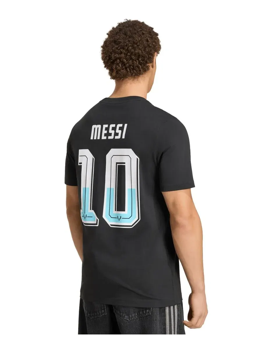 Футболка с коротким рукавом с принтом Messi Historic Crewneck adidas — изображение 3 из 3, черный