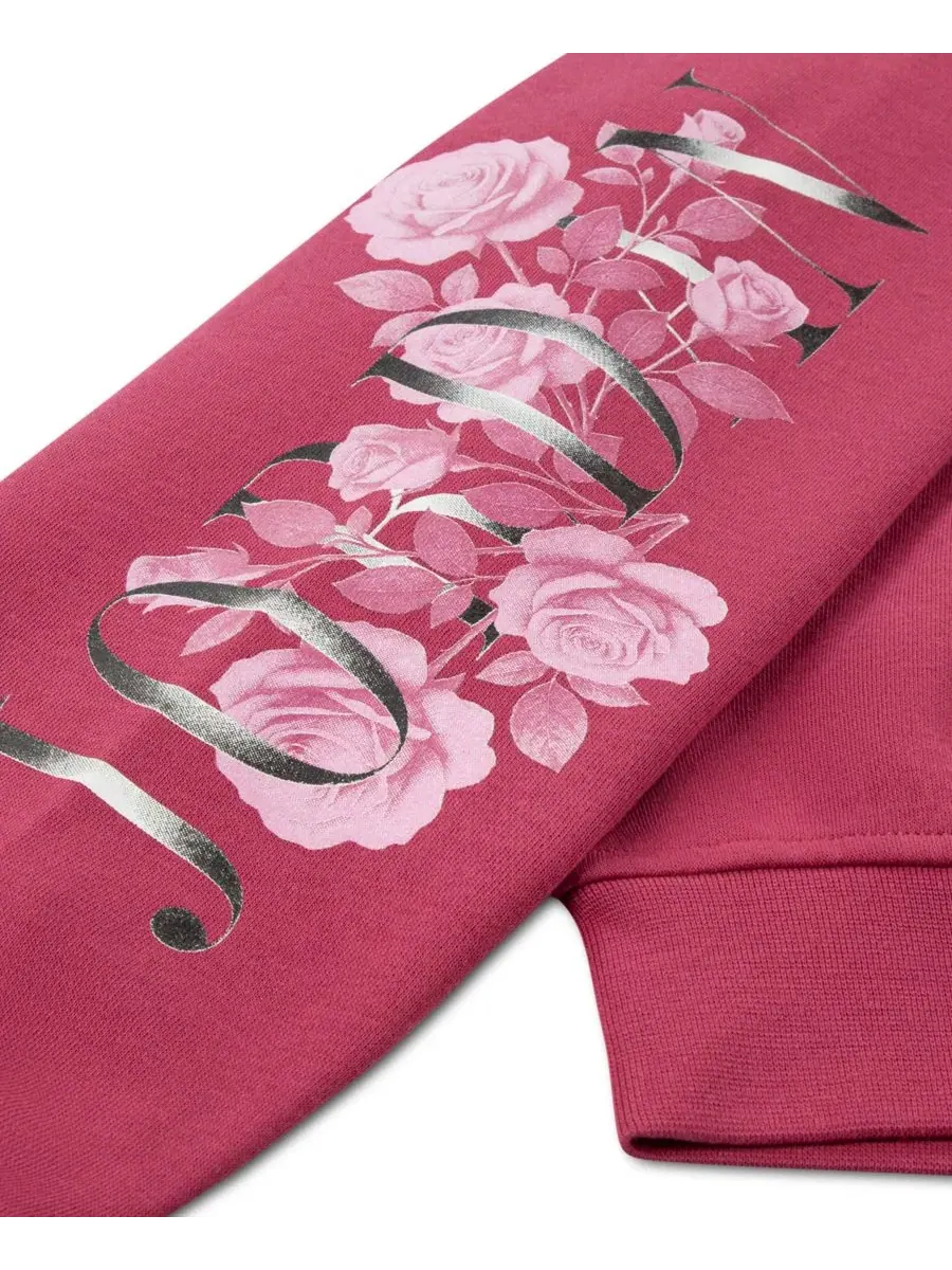 Женский худи с принтом Floral Stack Jordan — изображение 3 из 4, свекольный красный