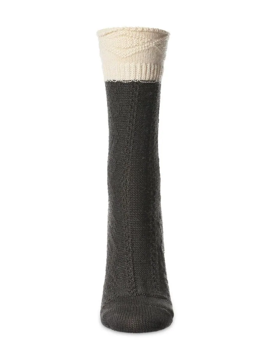Женские носки Diamond Bits Soft-Fit Two-Tone Crew Sock MeMoi — изображение 2 из 3, темный серый