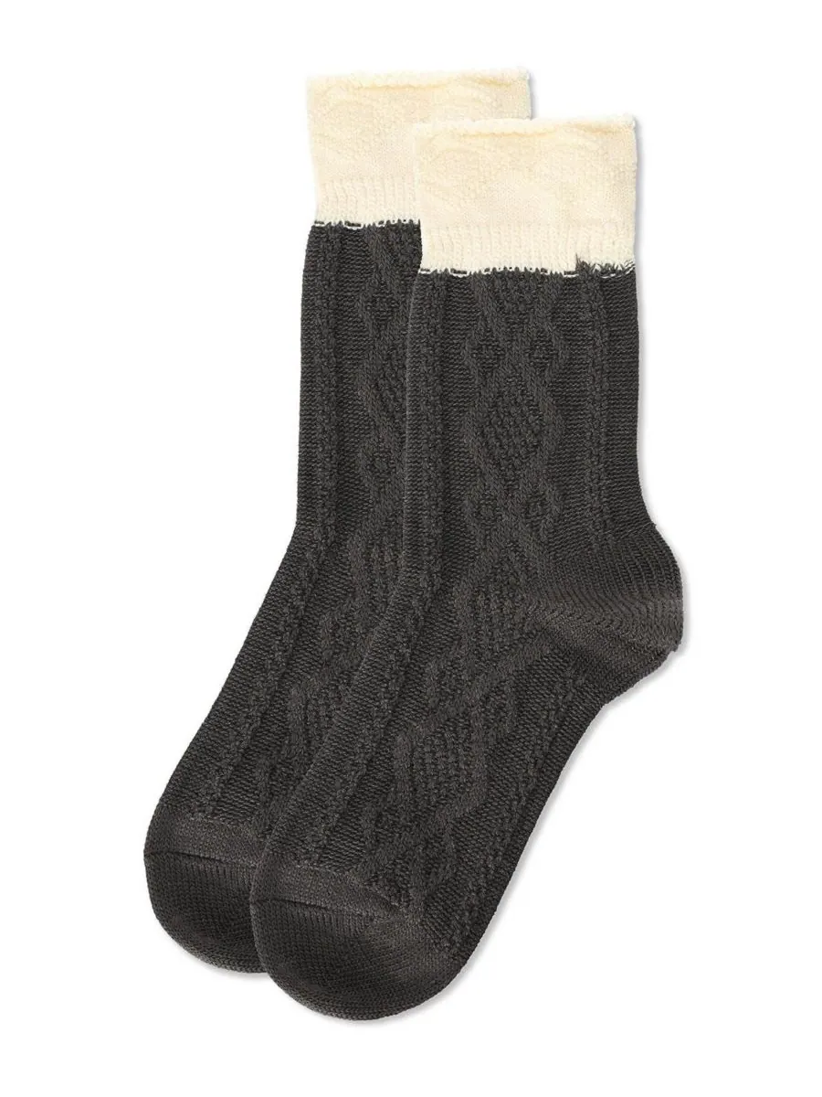 Женские носки Diamond Bits Soft-Fit Two-Tone Crew Sock MeMoi — изображение 3 из 3, темный серый